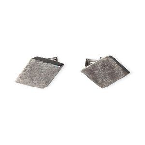 Men's Silver Tone Geometric Cuff Links